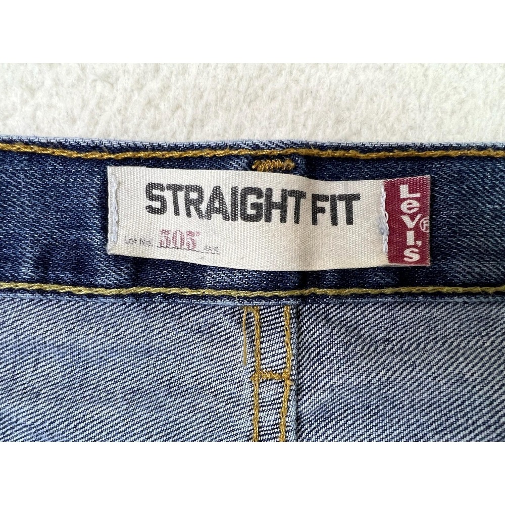 Levis 505 Jeans Mens 36x34 Blue Regular Straight Cotton Denim Pants Medium Wash - Picture 8 of 16